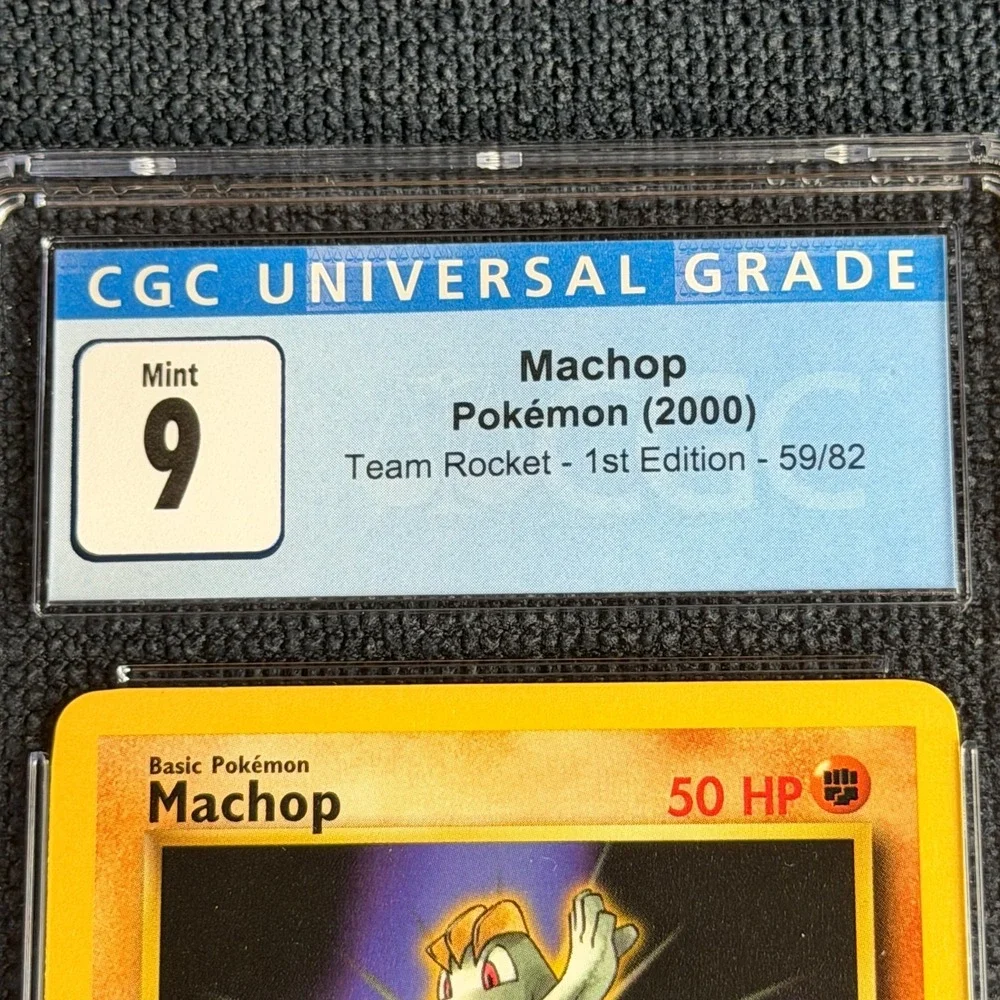 Pokemon Machop 59/82 1st Edition CGC 9 Blue Label TCG 2000 Team Rocket WotC